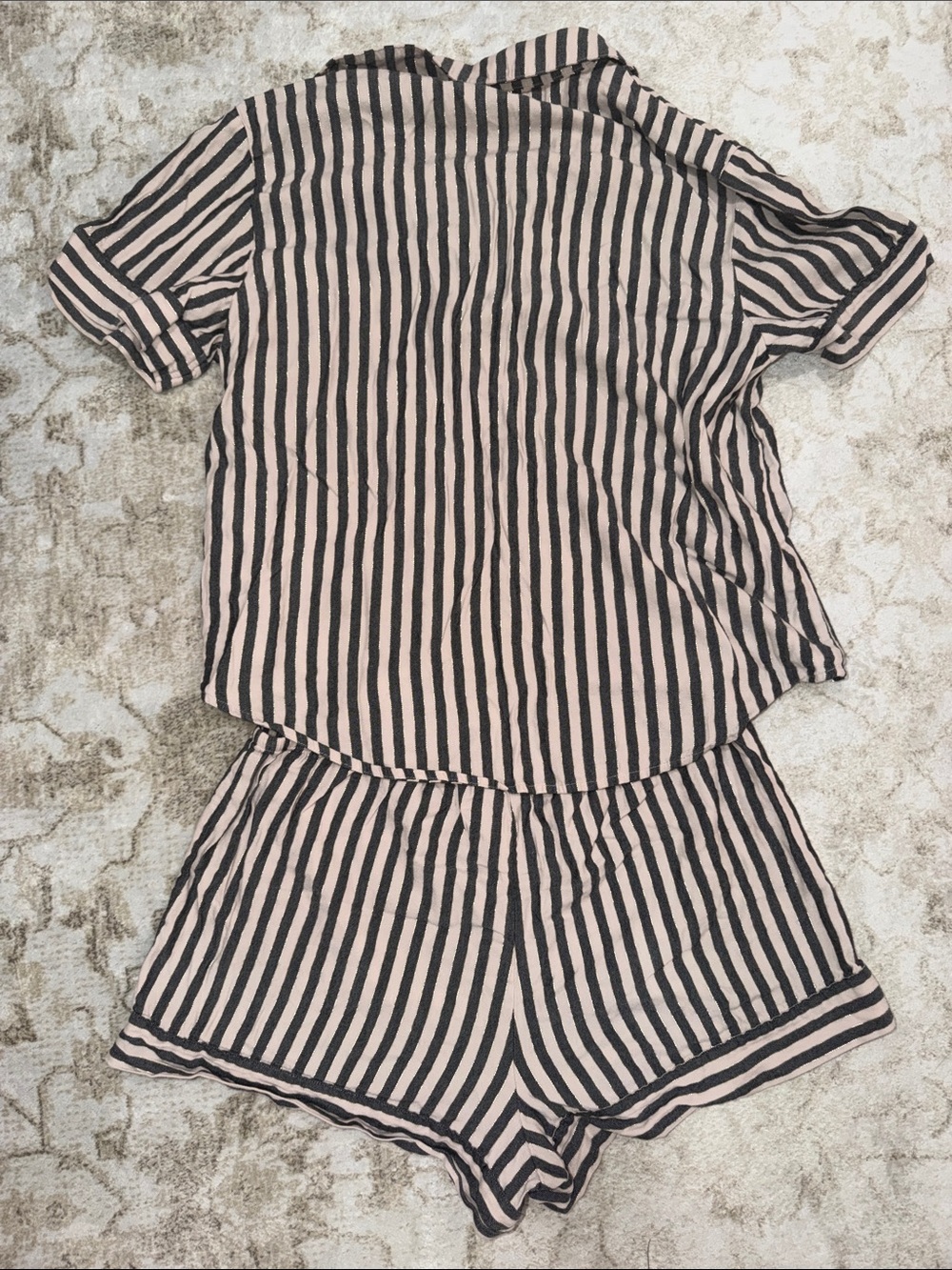 Victoria's Secret Pink & Black Striped Short Sleeve Pajama Set - Picture 6 of 6